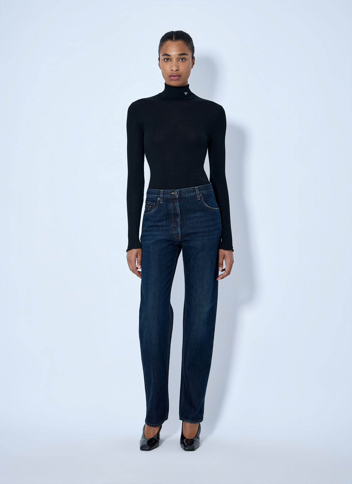 Prada Prada Women Ribbed Turtleneck Top