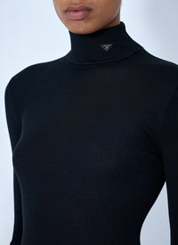 Prada Prada Women Ribbed Turtleneck Top