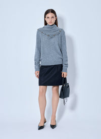 Prada Women Embroidered-Scarf Cashmere Sweater
