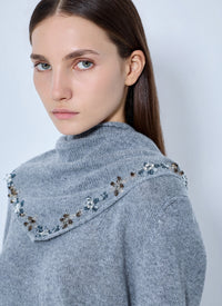 Prada Women Embroidered-Scarf Cashmere Sweater
