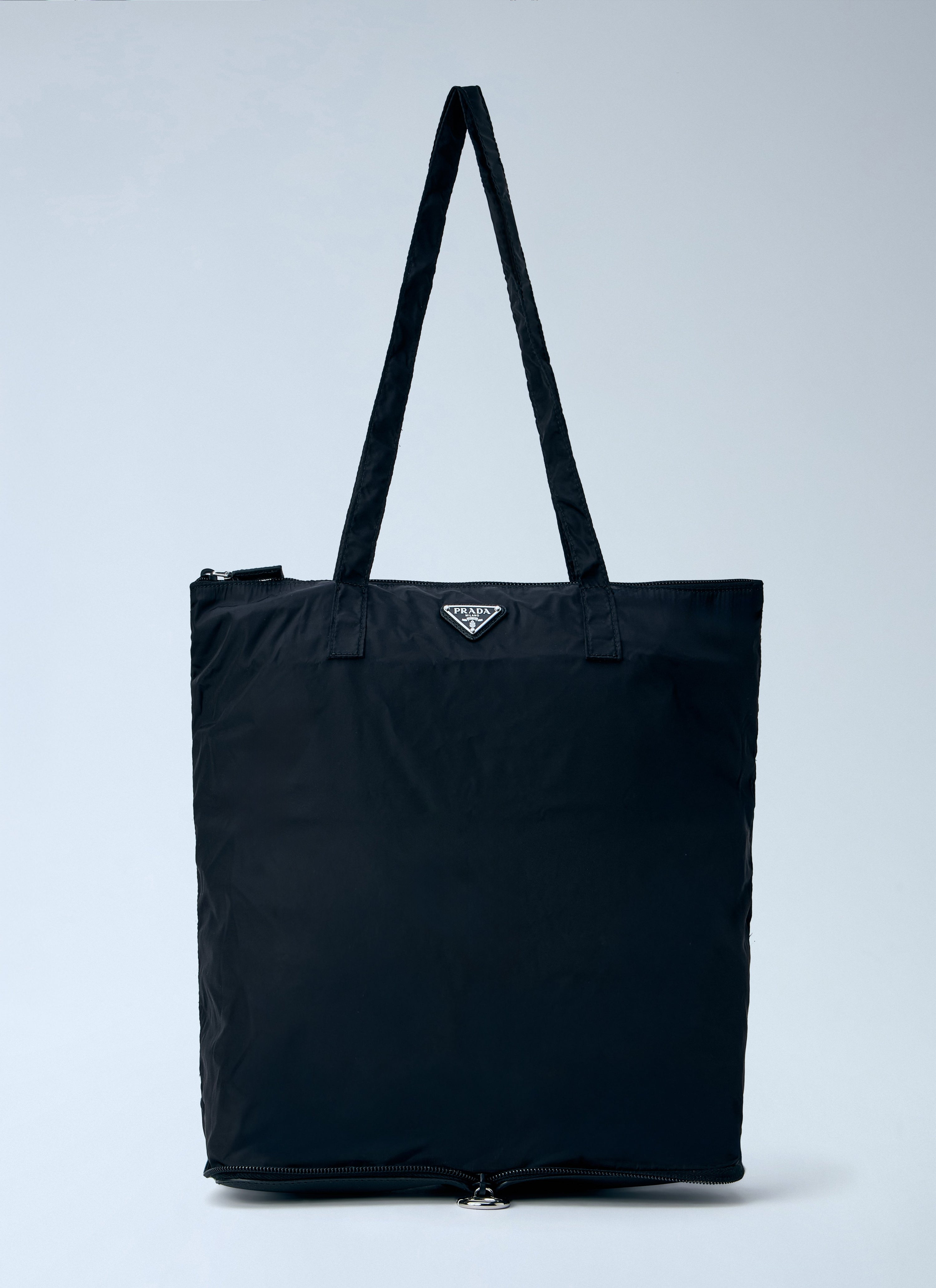 Prada Prada Women Saffiano Leather Pendant With Re-Nylon Tote Bag