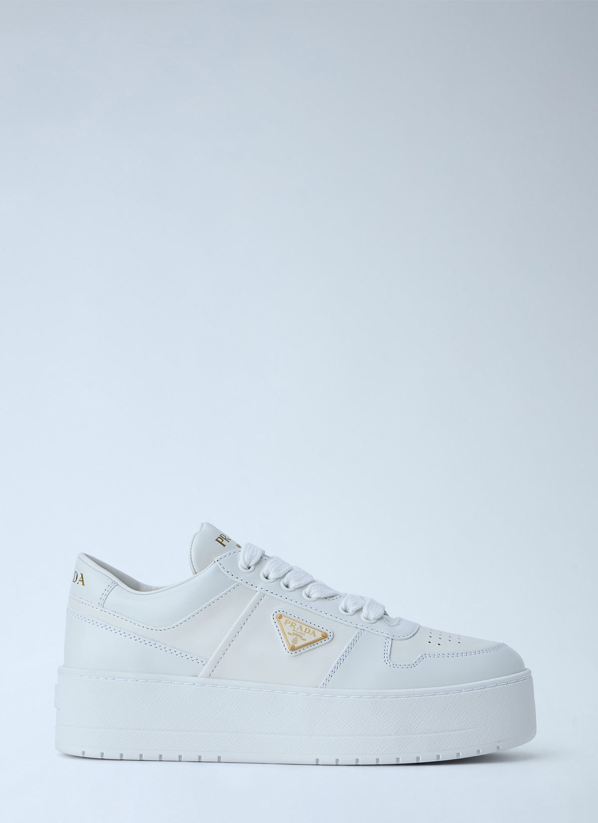 Prada Women Downtown Bold Leather Sneakers