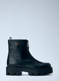 Prada Women Leather Zipper Booties