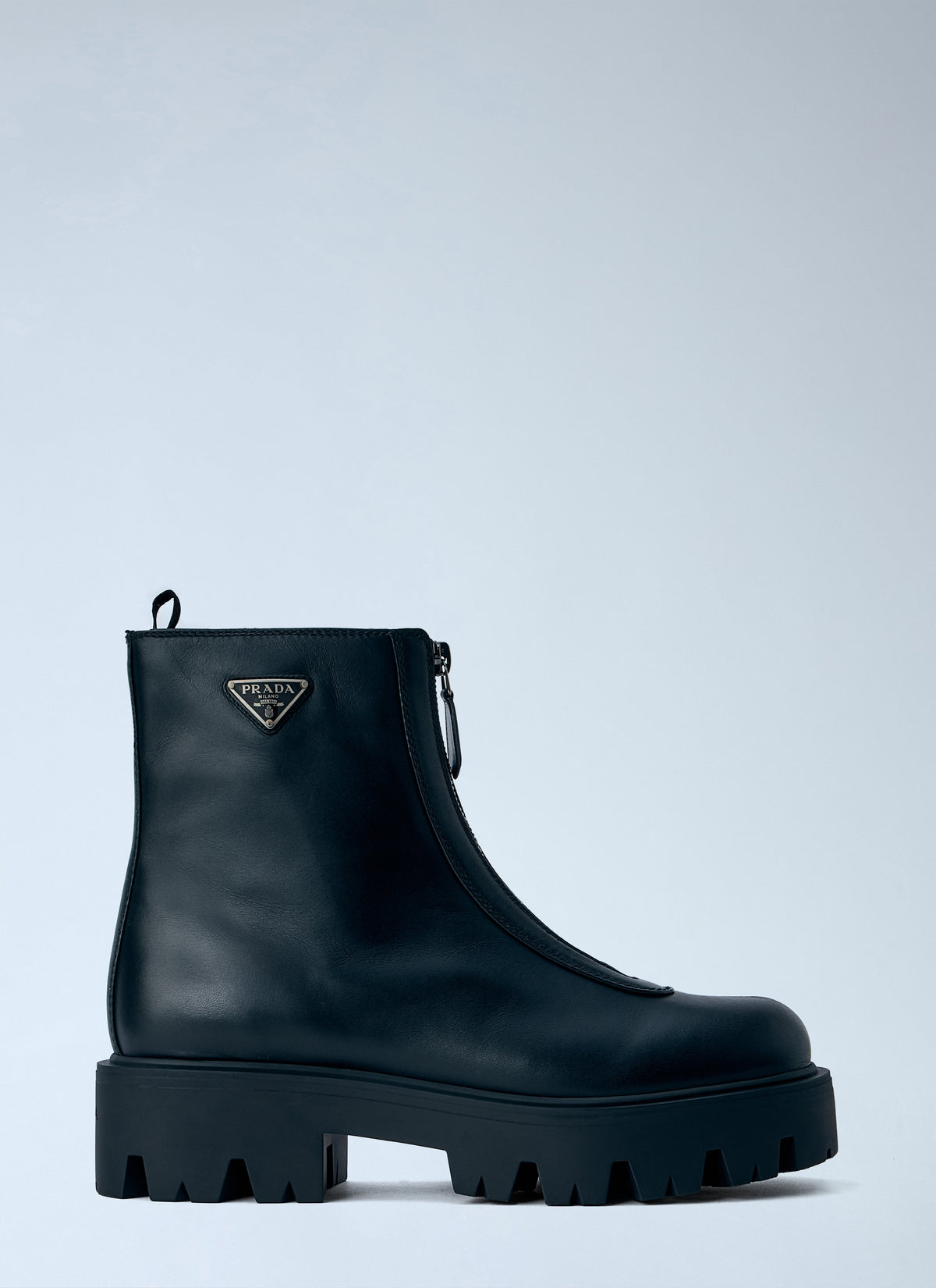 Prada Women Leather Zipper Booties