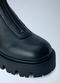 Prada Women Leather Zipper Booties