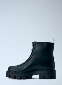 Prada Women Leather Zipper Booties