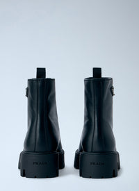 Prada Women Leather Zipper Booties