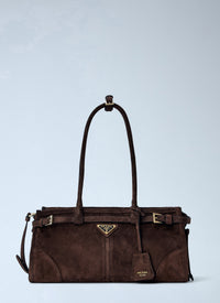 Prada Prada Women Medium Bonnie Suede Leather Handbag