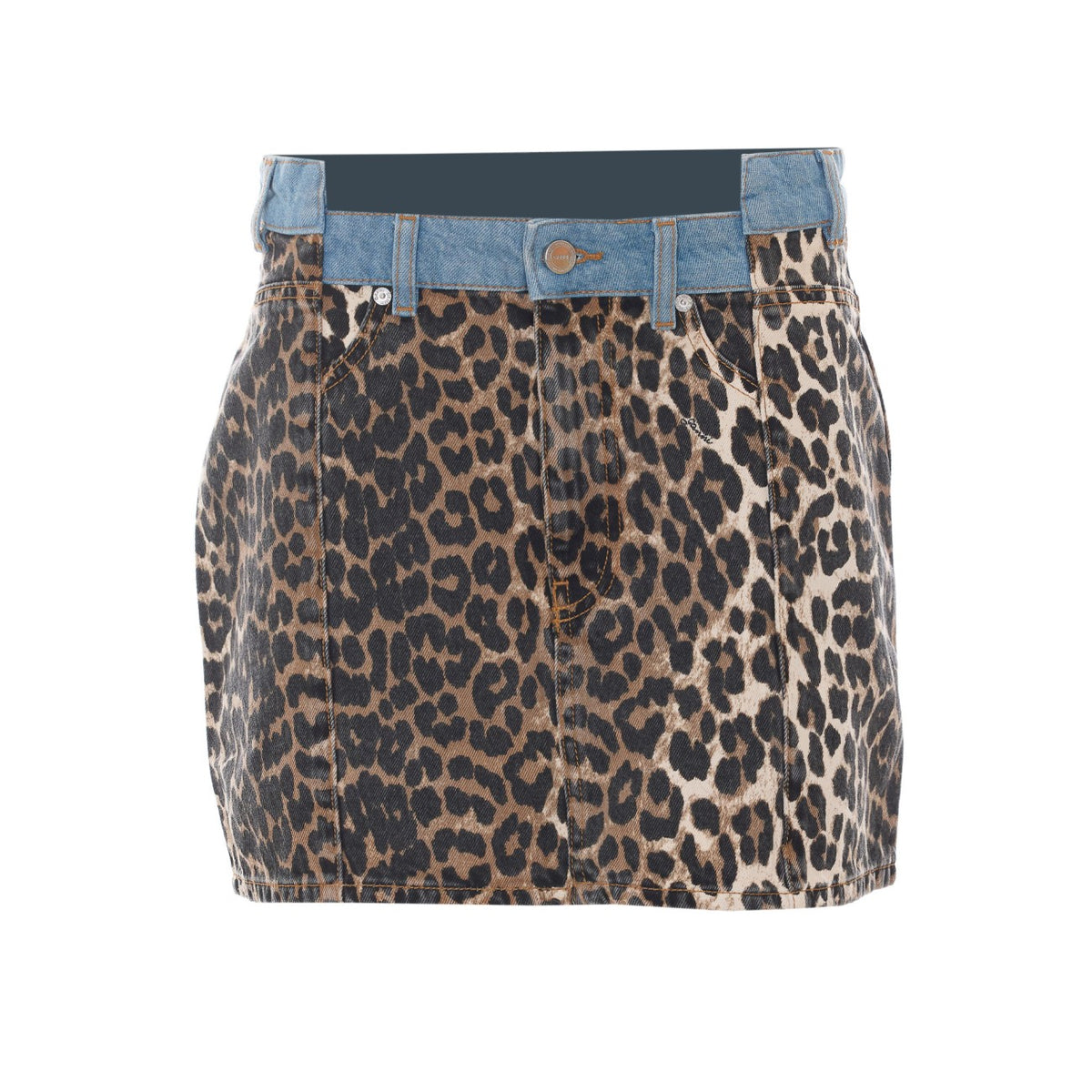 Ganni Women Print Denim Skirt