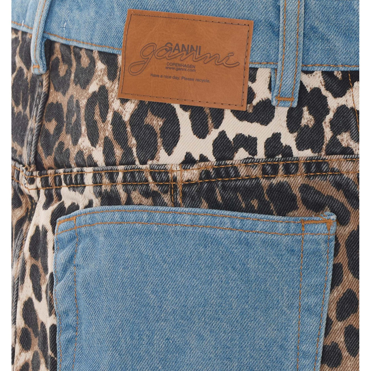 Ganni Women Print Denim Skirt