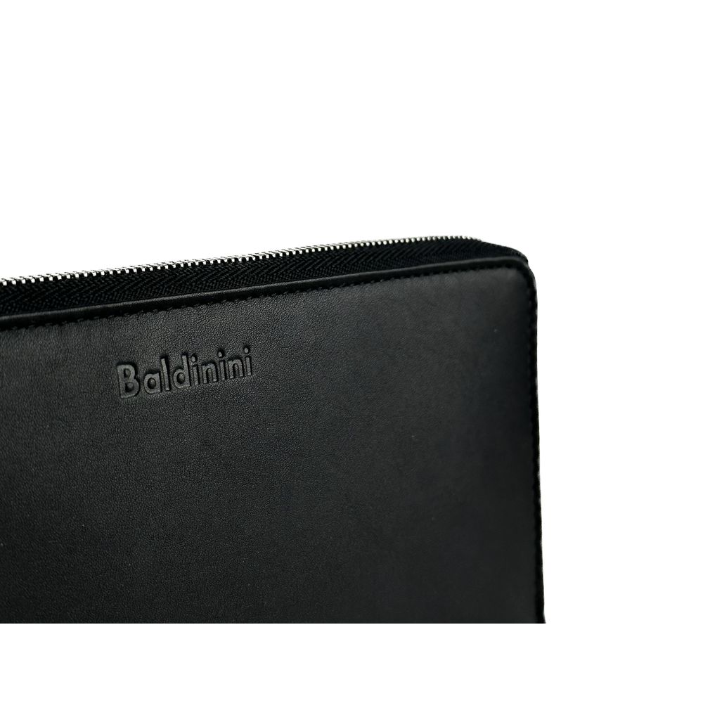 Baldinini Trend Elegant Black Leather Travel Men's Organizer