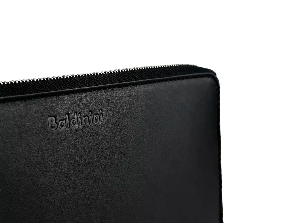 Baldinini Trend Elegant Black Leather Travel Men's Organizer