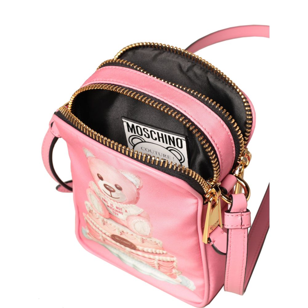 Moschino Couture Pink Nylon Women Crossbody Women's Bag