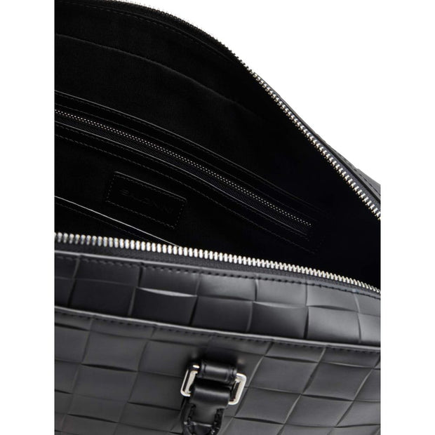 Baldinini Trend Elegant Checkered Calfskin Document Holder Men's Bag