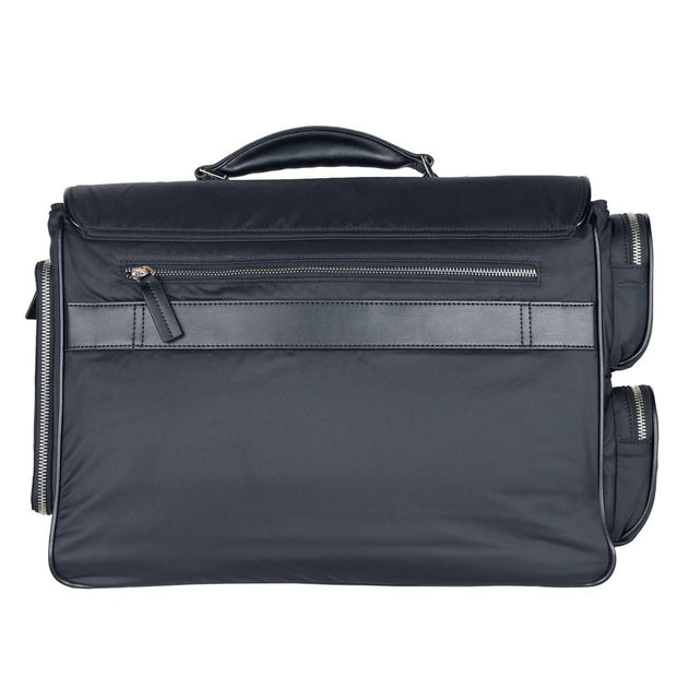 Cavalli Class Elegant Nylon-Calfskin Document Holder Men's Briefcase