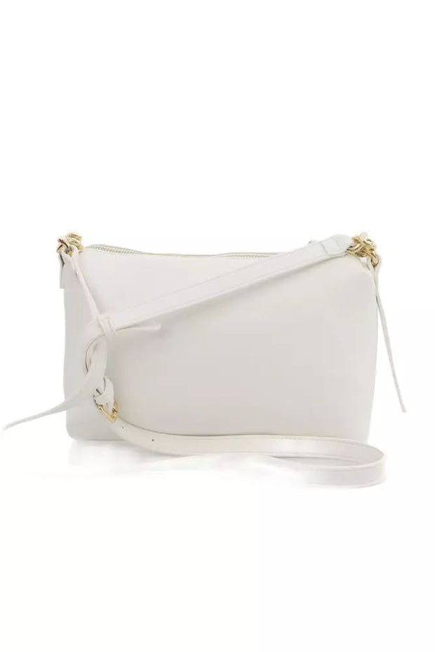 Baldinini Trend Elegant White Shoulder Bag with Golden Women's Accents