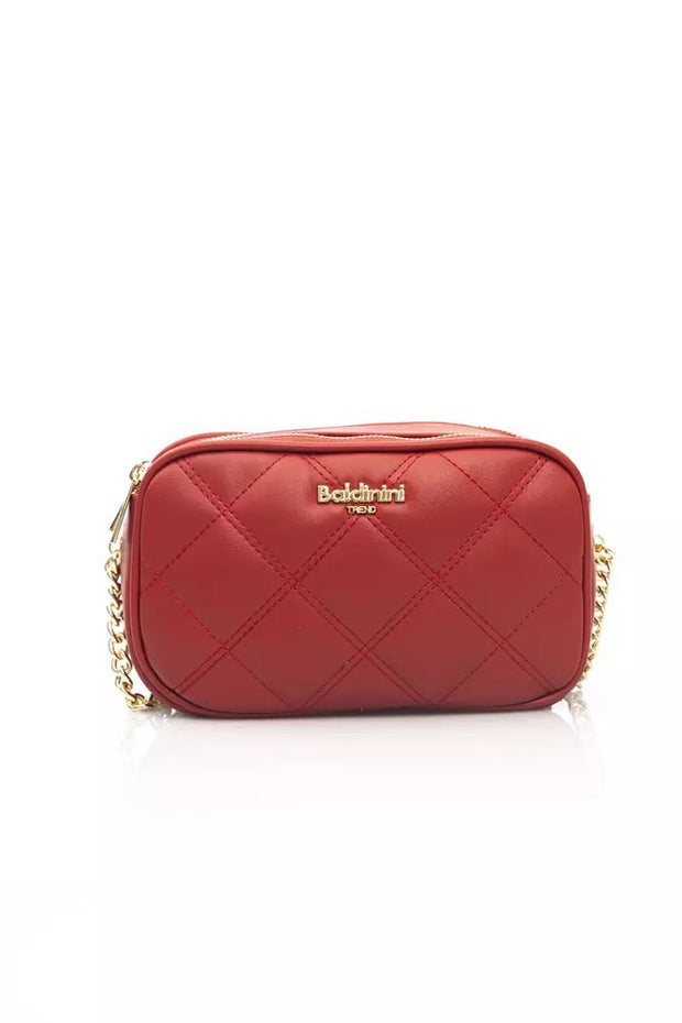 Baldinini Trend Elegant Red Shoulder Bag with Golden Women's Accents