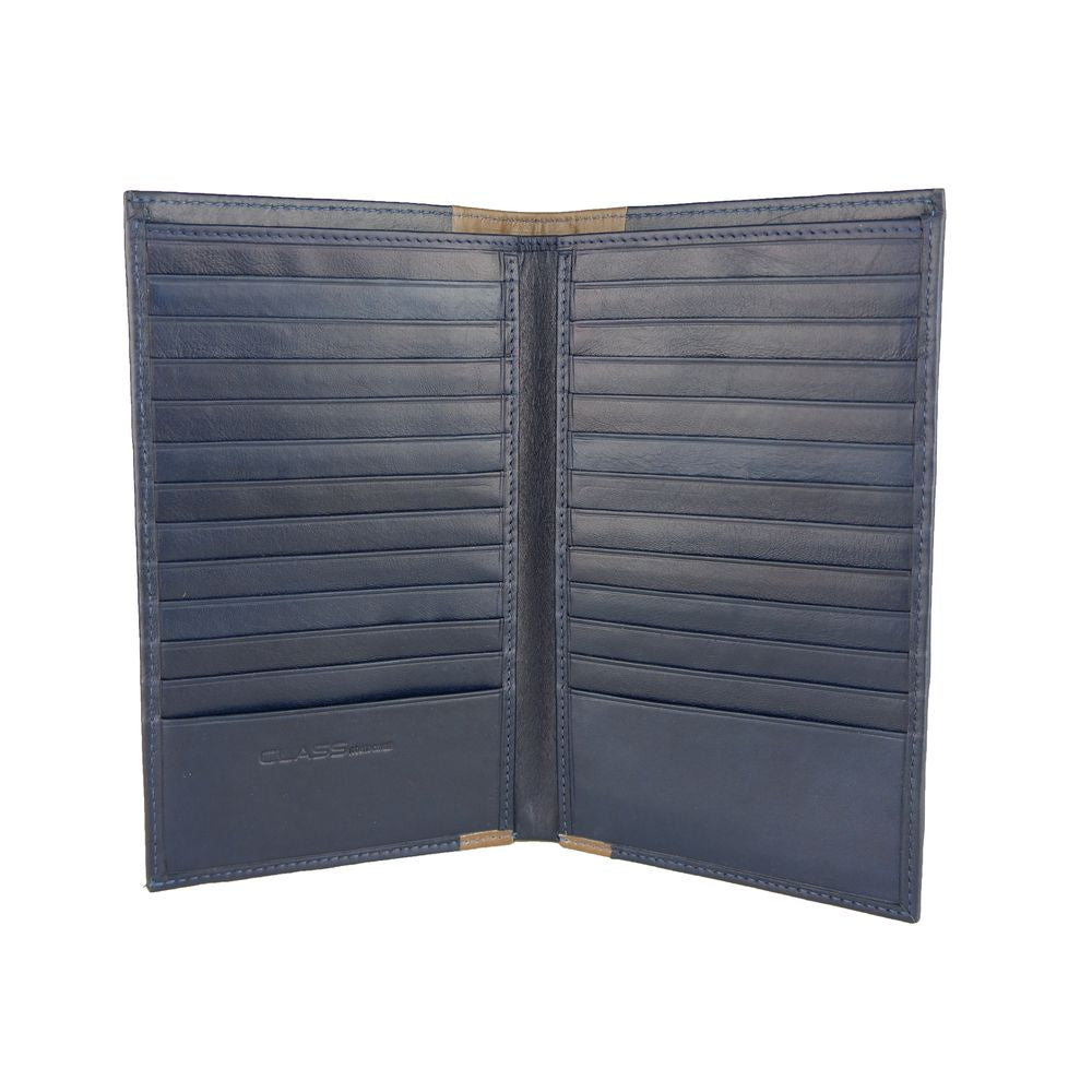 Cavalli Class Blue Leather Men Men's Wallet