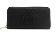 Plein Sport Sleek Black Zip Wallet with Women's Logo