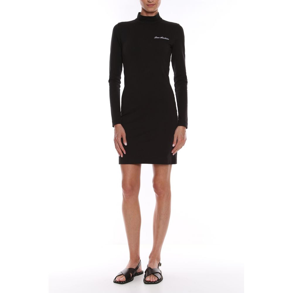 Love Moschino Chic Embroidered Heart Back-Slit Cotton Women's Dress