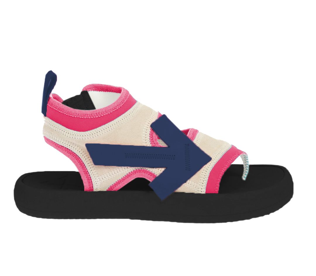 Off-White Fuchsia Neoprene Suede Women's Sandals