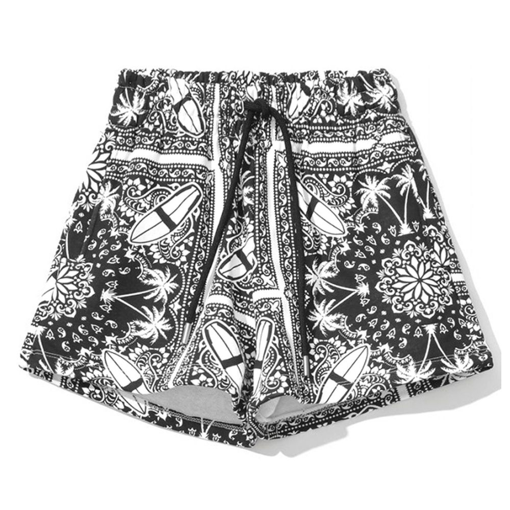Comme Des Fuckdown Chic Monochrome Palms Cotton Women's Shorts