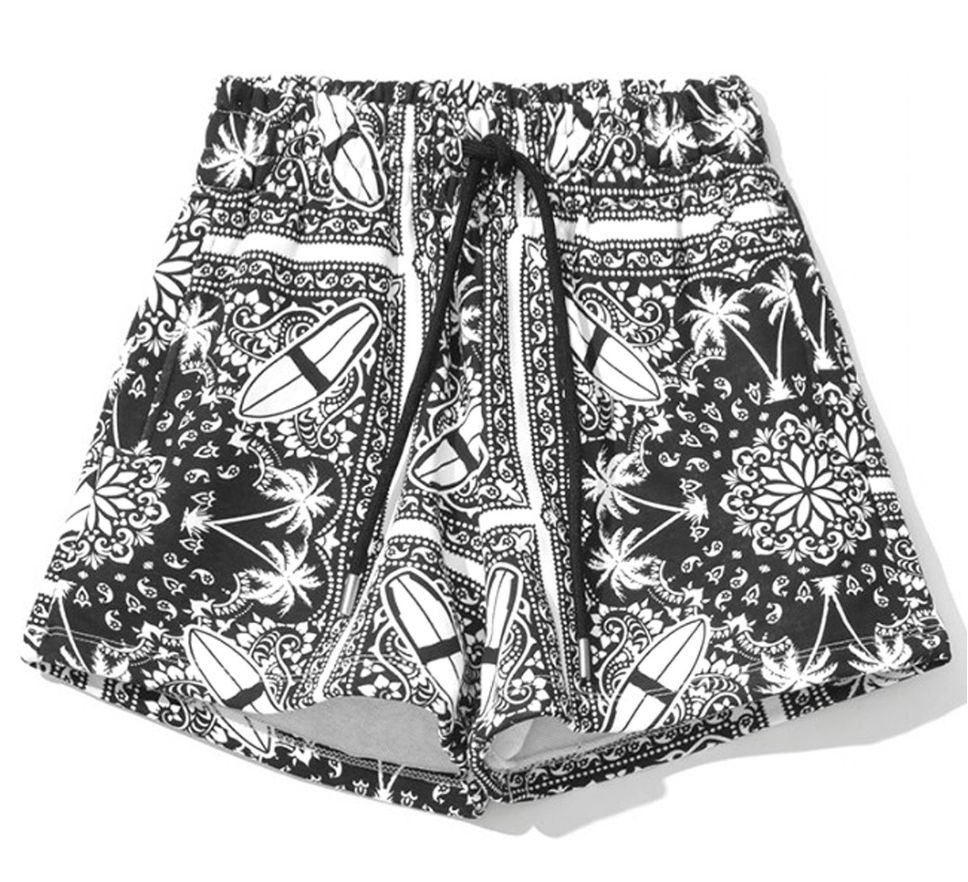 Comme Des Fuckdown Chic Monochrome Palms Cotton Women's Shorts