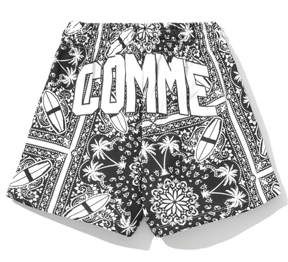 Comme Des Fuckdown Chic Monochrome Palms Cotton Women's Shorts
