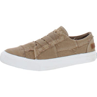 Marley Womens Comfort Insole Slip On Casual Shoes 9 Cream Coffee Washed Canvas