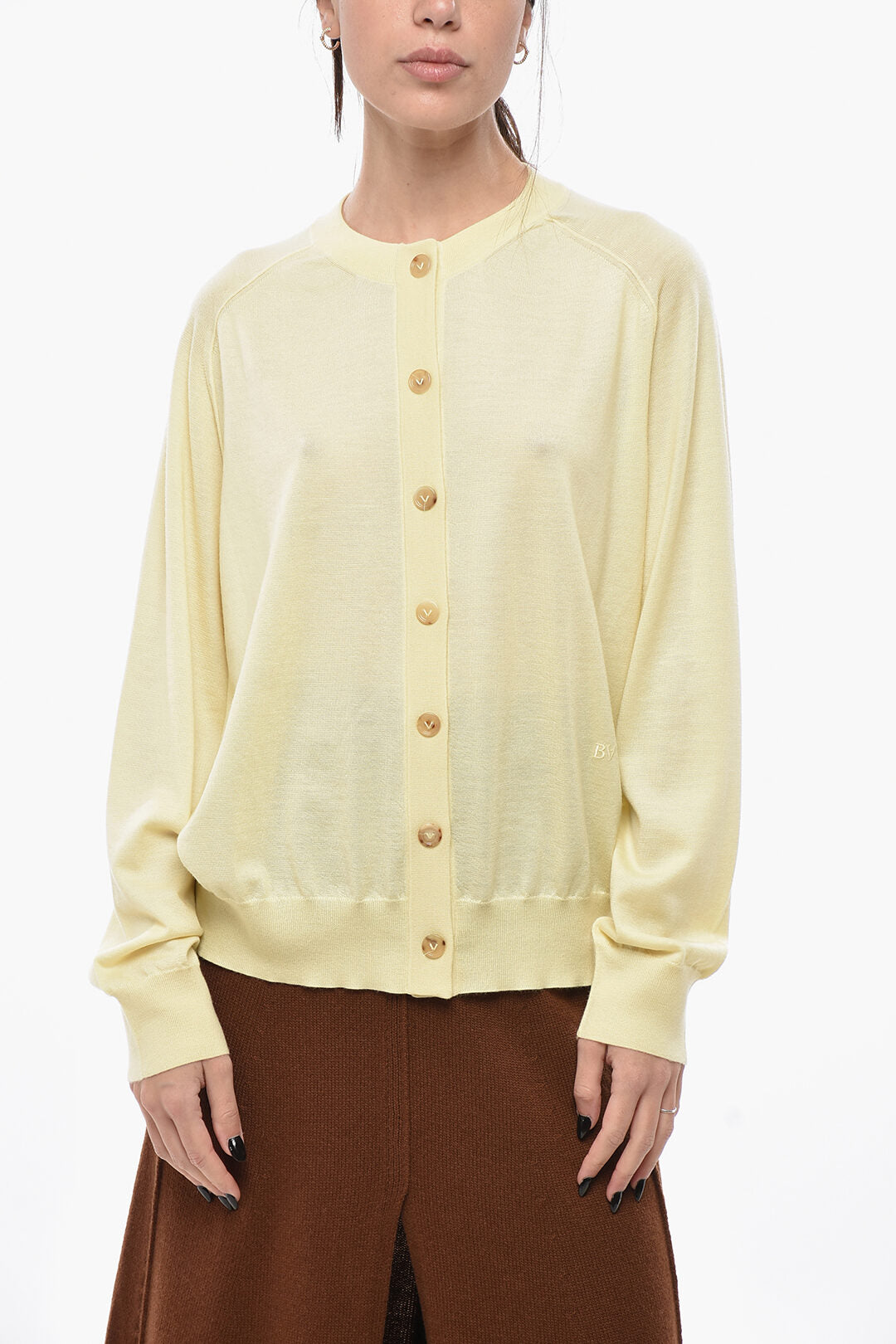 Bottega Veneta Pure Cashmere Crewneck Cardigan