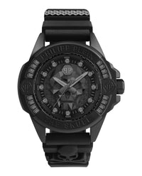 Philipp Plein Mens The $kull 46mm Strap Fashion Watch Black