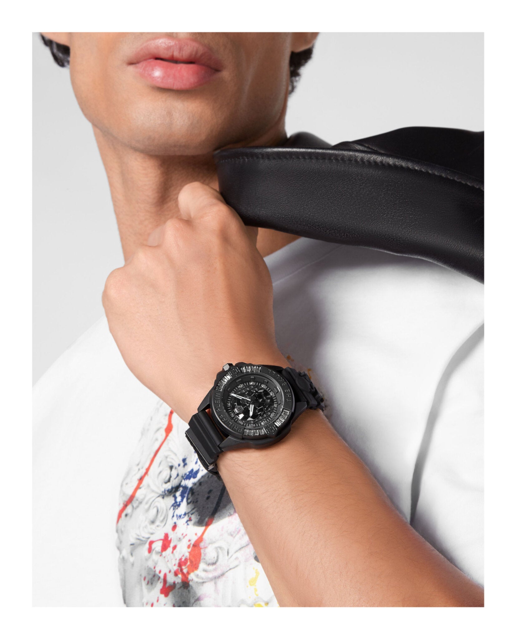 Philipp Plein Mens The $kull 46mm Strap Fashion Watch