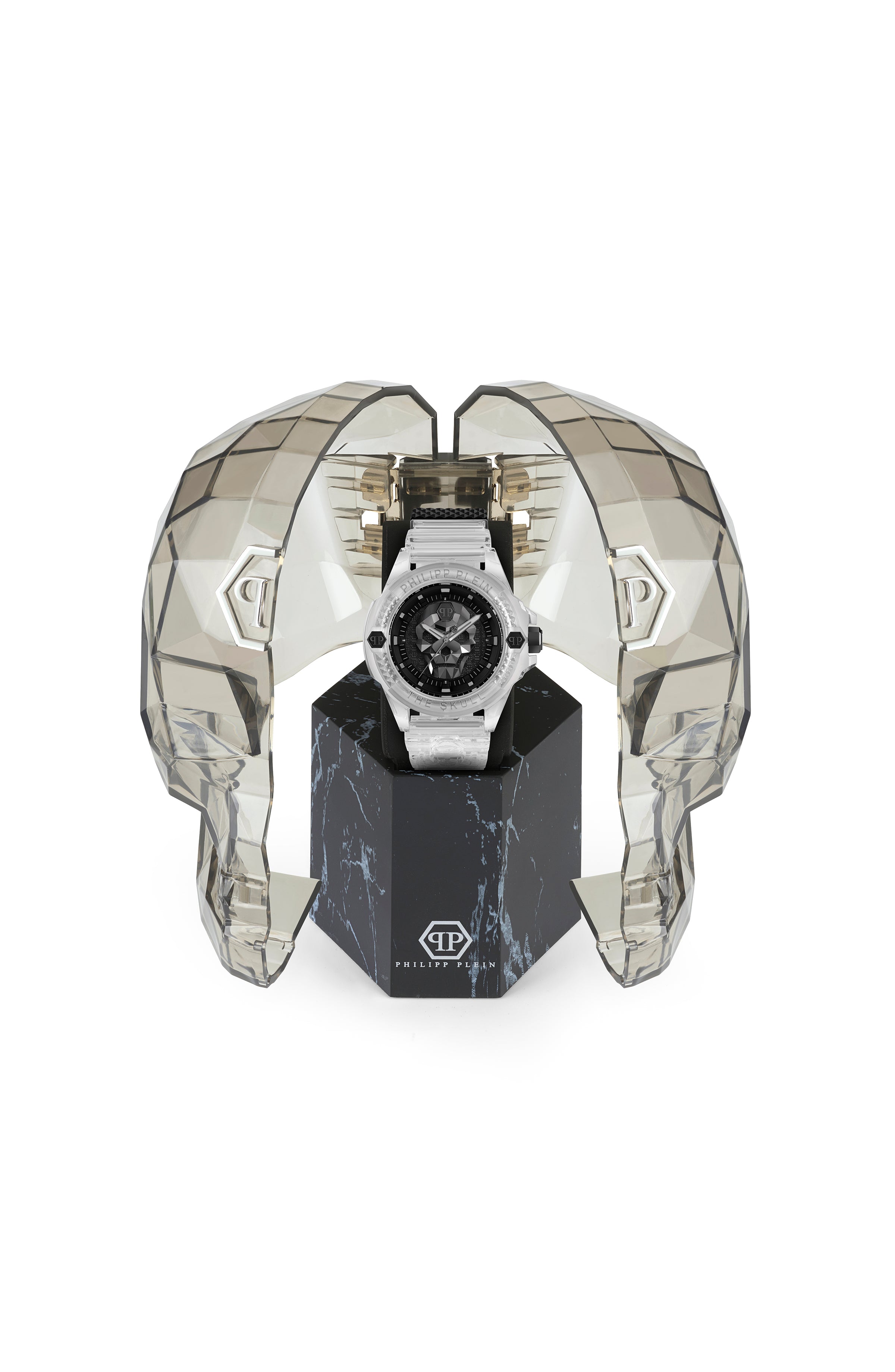 Philipp Plein Mens Transparent 45mm Strap Fashion Watch