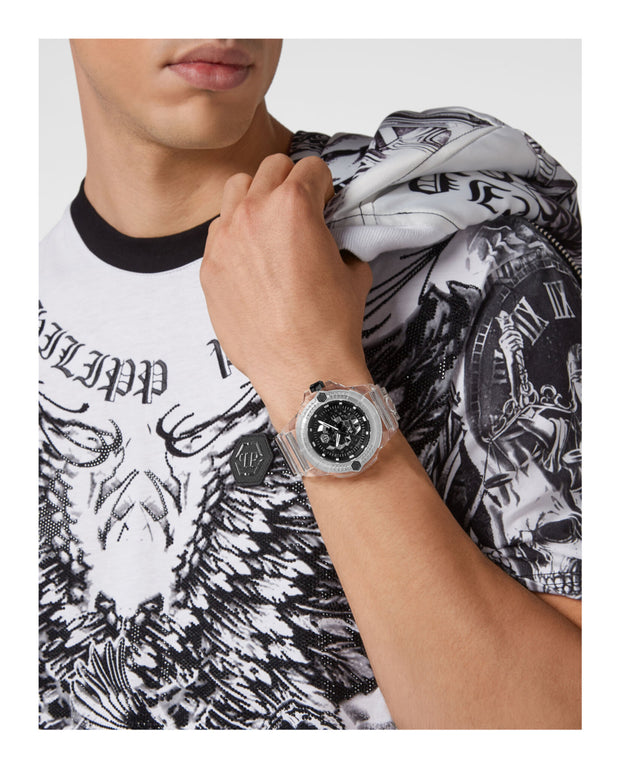 Philipp Plein Mens  Transparent 45mm Strap Fashion Watch