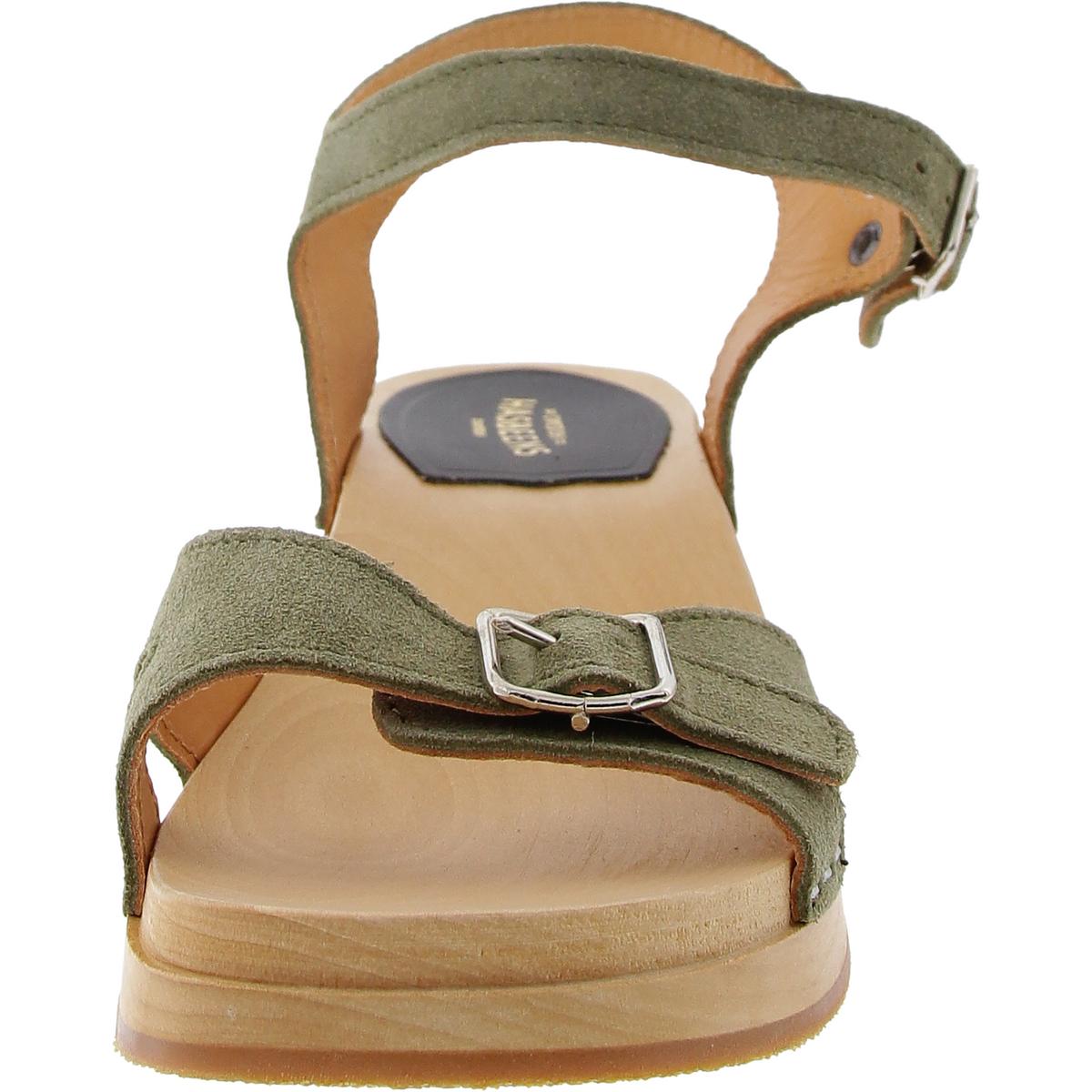 Womens Buckle Leather Ankle Strap
