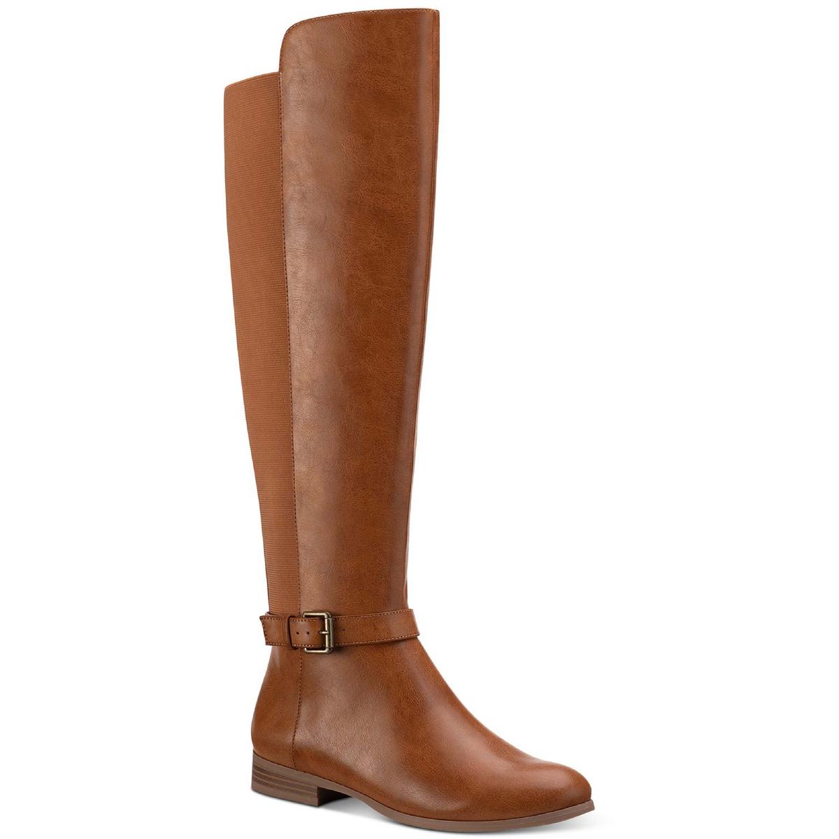 Kimmball Womens Solid Tall Over-The-Knee Boots Tan Smooth