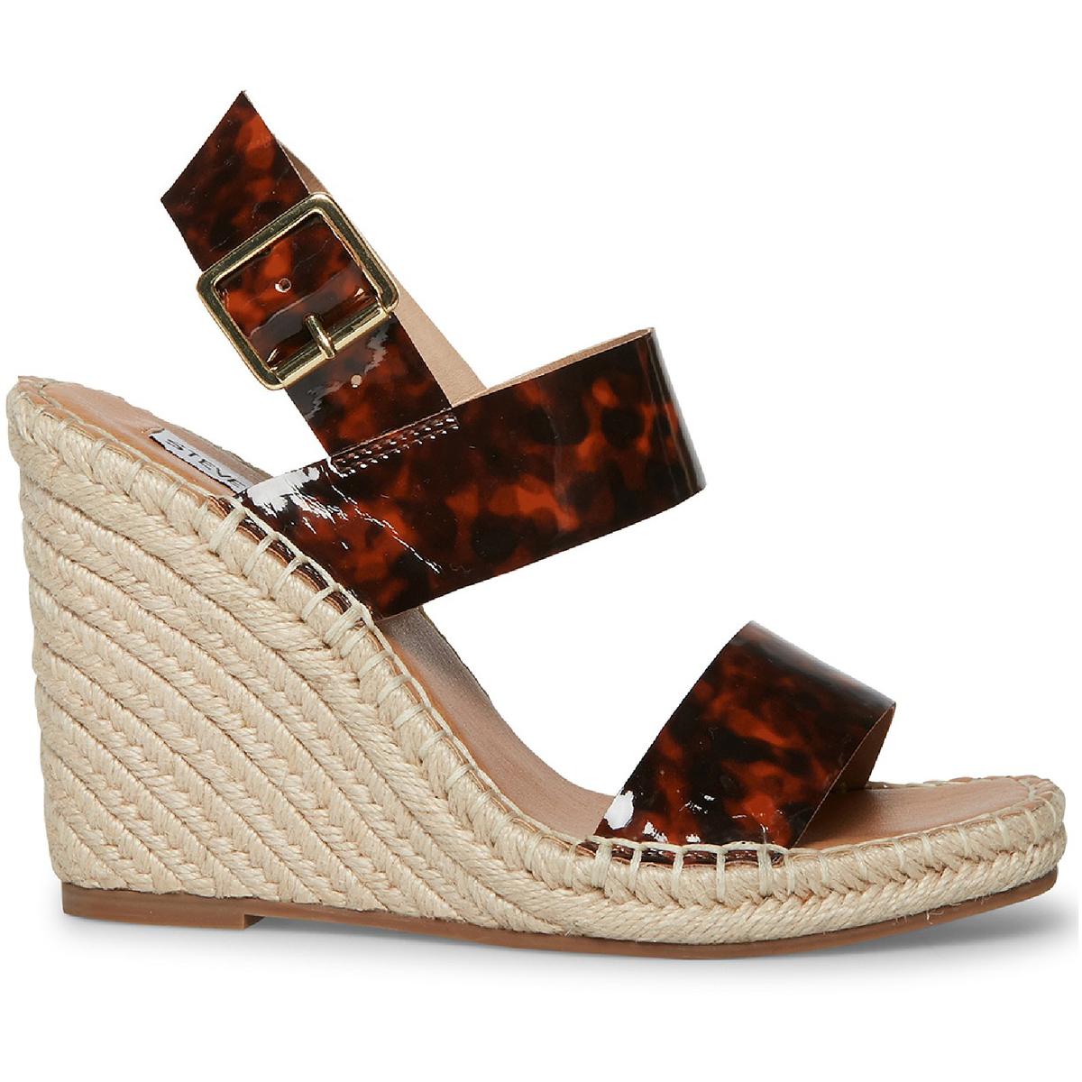 Uri Womens Buckle Espadrilles Wedge Sandals