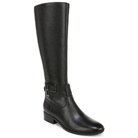 Rory Womens Wide Calf Leather Knee-High Boots Black Wc