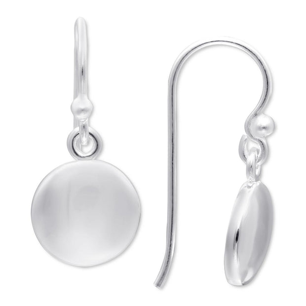 Womens Sterling Silver Disc Dangle Earring