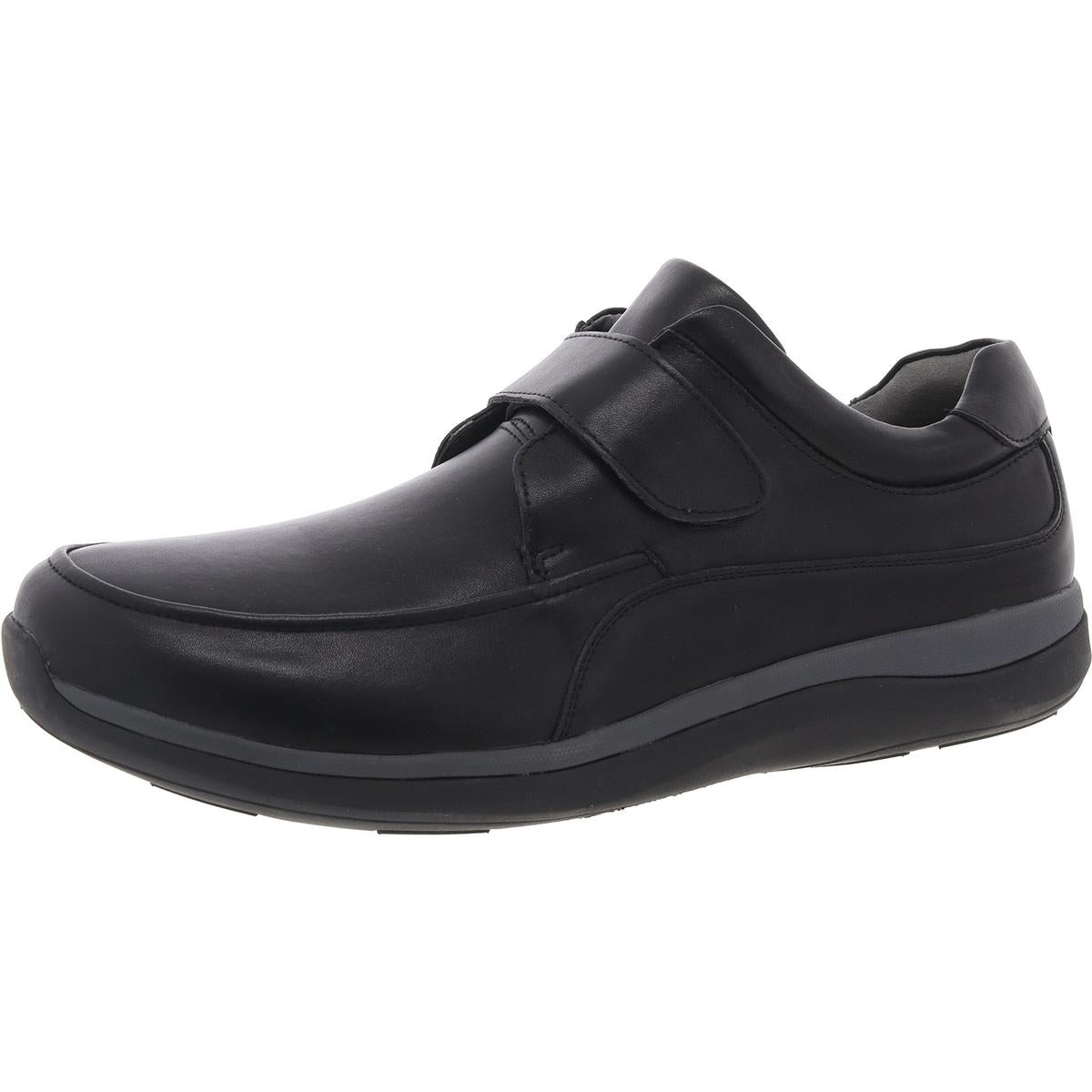 Mens Leather Laceless Slip-On Sneakers