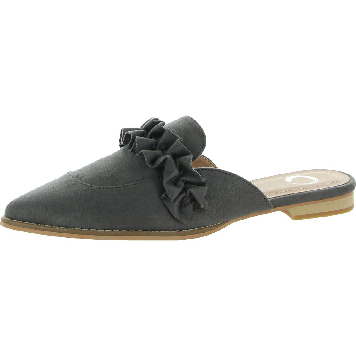 KESSIE Womens Embellished Man Made Loafer Mule 7.5 Medium Grey