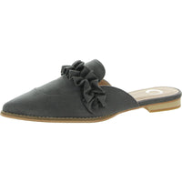 KESSIE Womens Embellished Man Made Loafer Mule 7.5 Medium Grey