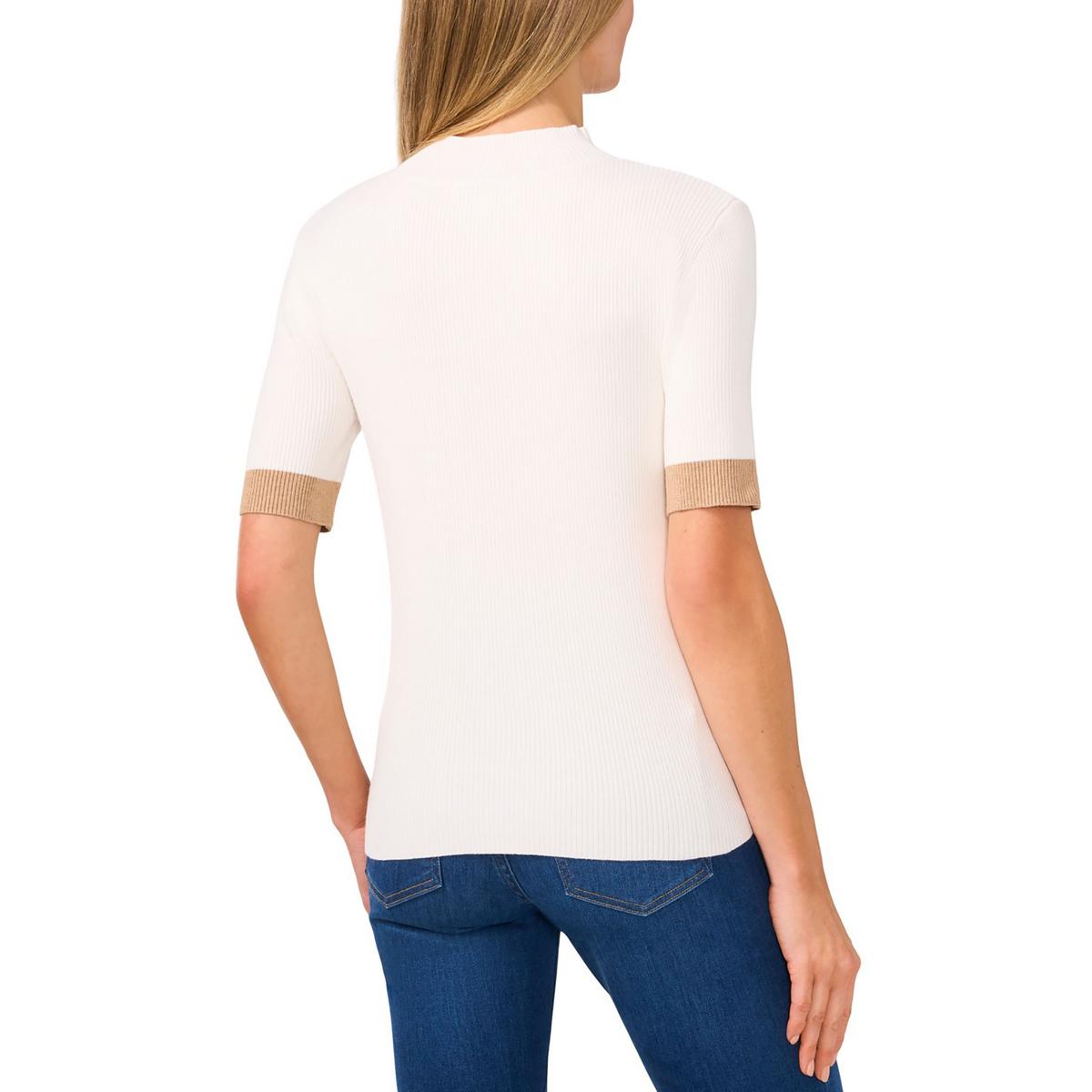Womens Ribbed Knit Mock Turtleneck Sweater