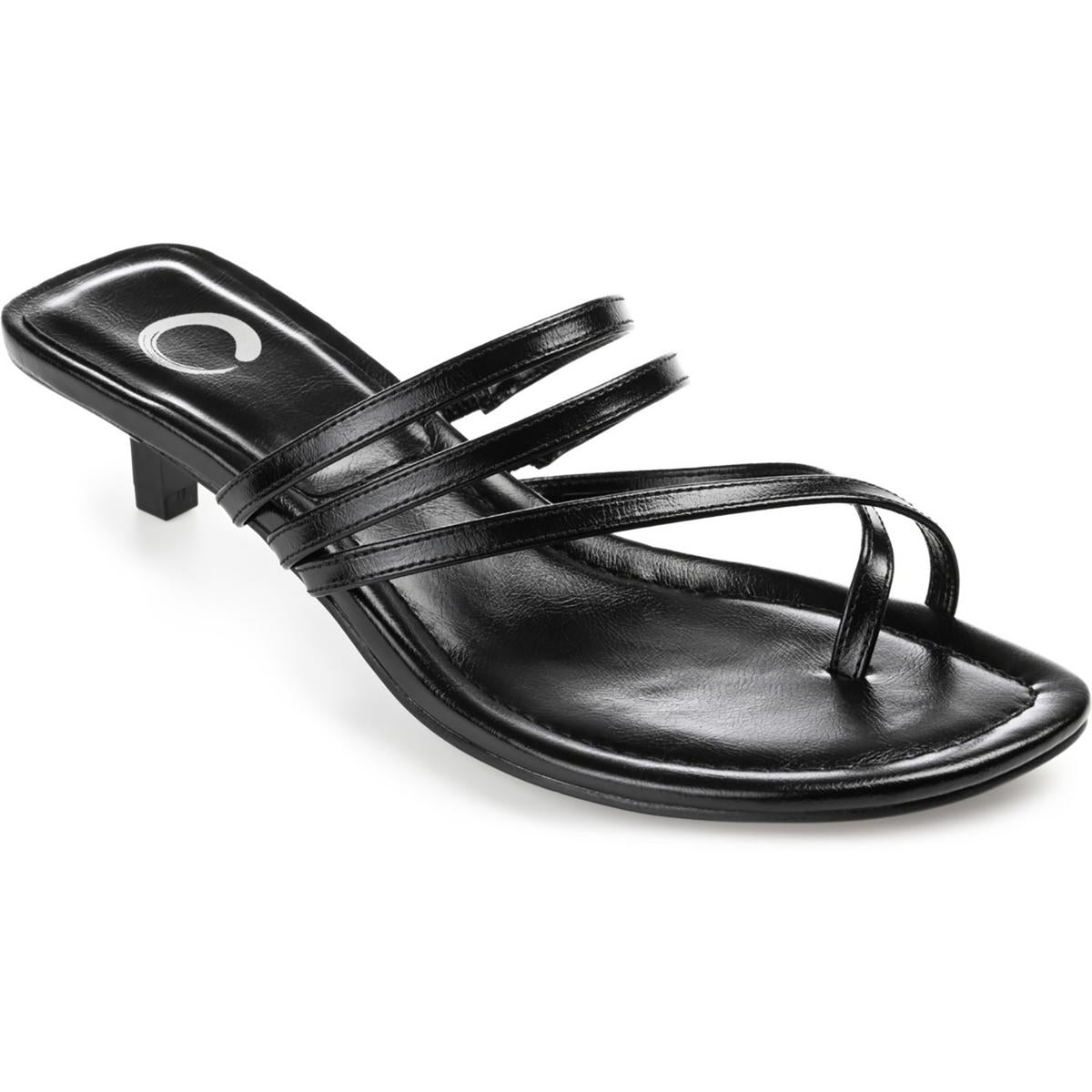 LETTIE Womens Faux Leather Kitten Heel Heels