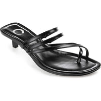 LETTIE Womens Faux Leather Kitten Heel Heels