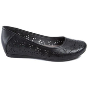 Mariah Womens Faux Leather Slip On Ballet Flats