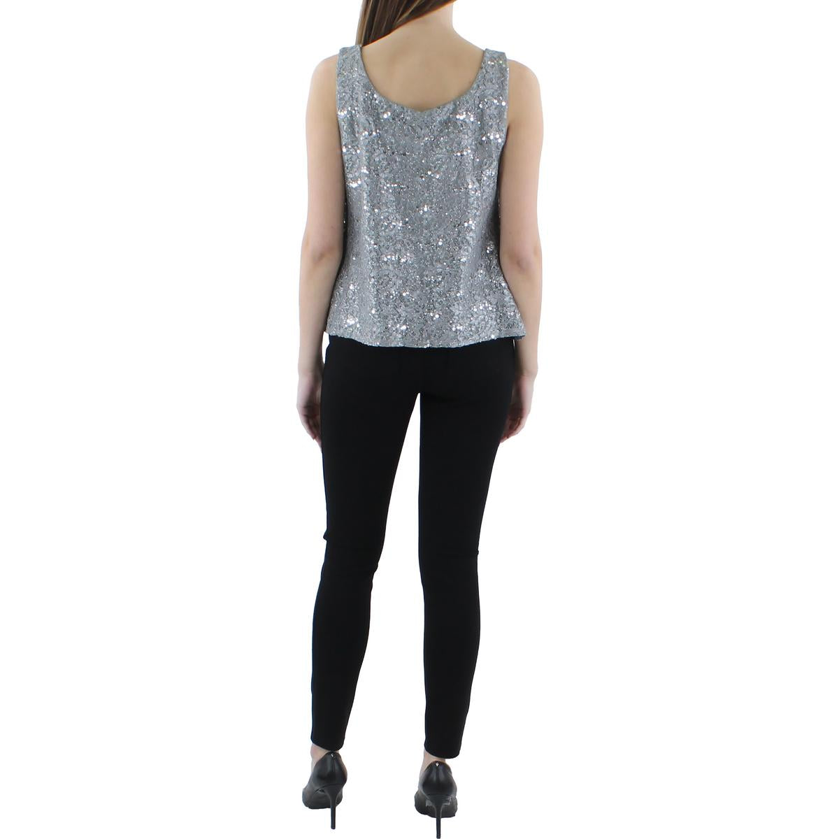 Womens Lace Sequined Tank Top