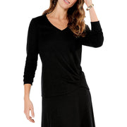 Womens Ribbed Twist Front Blouse