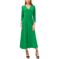 Womens Knit Beaded Midi Dress Kelly Green