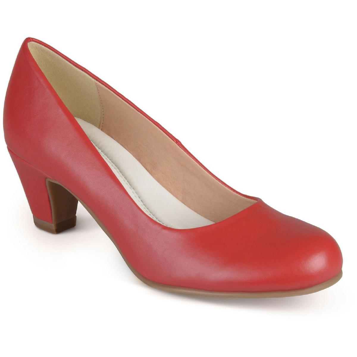 Luu-M Womens Faux Leather Round Toe Pumps